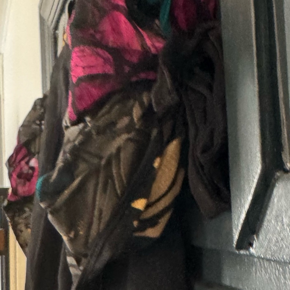 Nanette Lepore Black Floral Wrap Top - Pink, Teal, Yellow - Picture 3 of 6